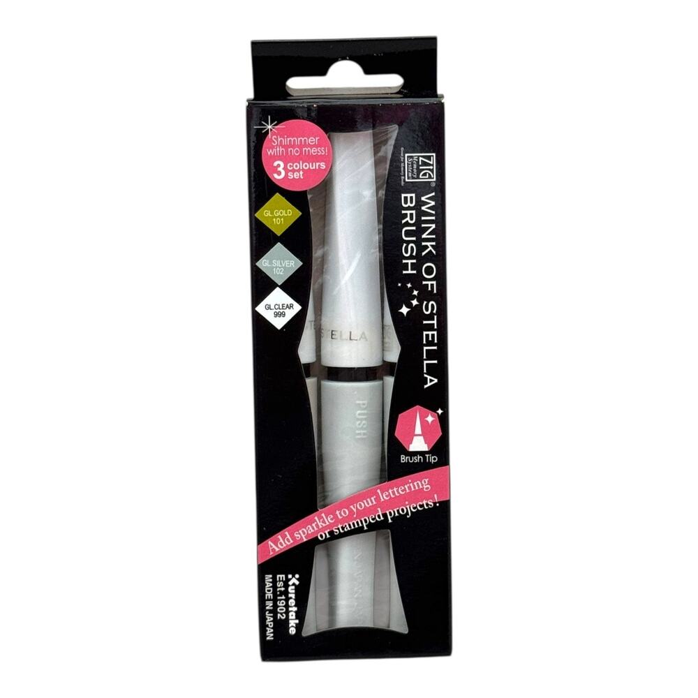 Wink of Stella Brush Tip Glitter Christmas Sparkle Gold 101 Silver 102 Clear 999